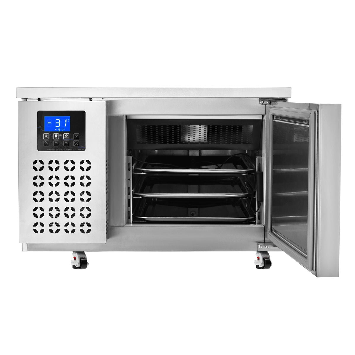 Commercial Blast Freezer, 80 L / 2.8 Cu.ft Blast Chiller with 3 Trays,